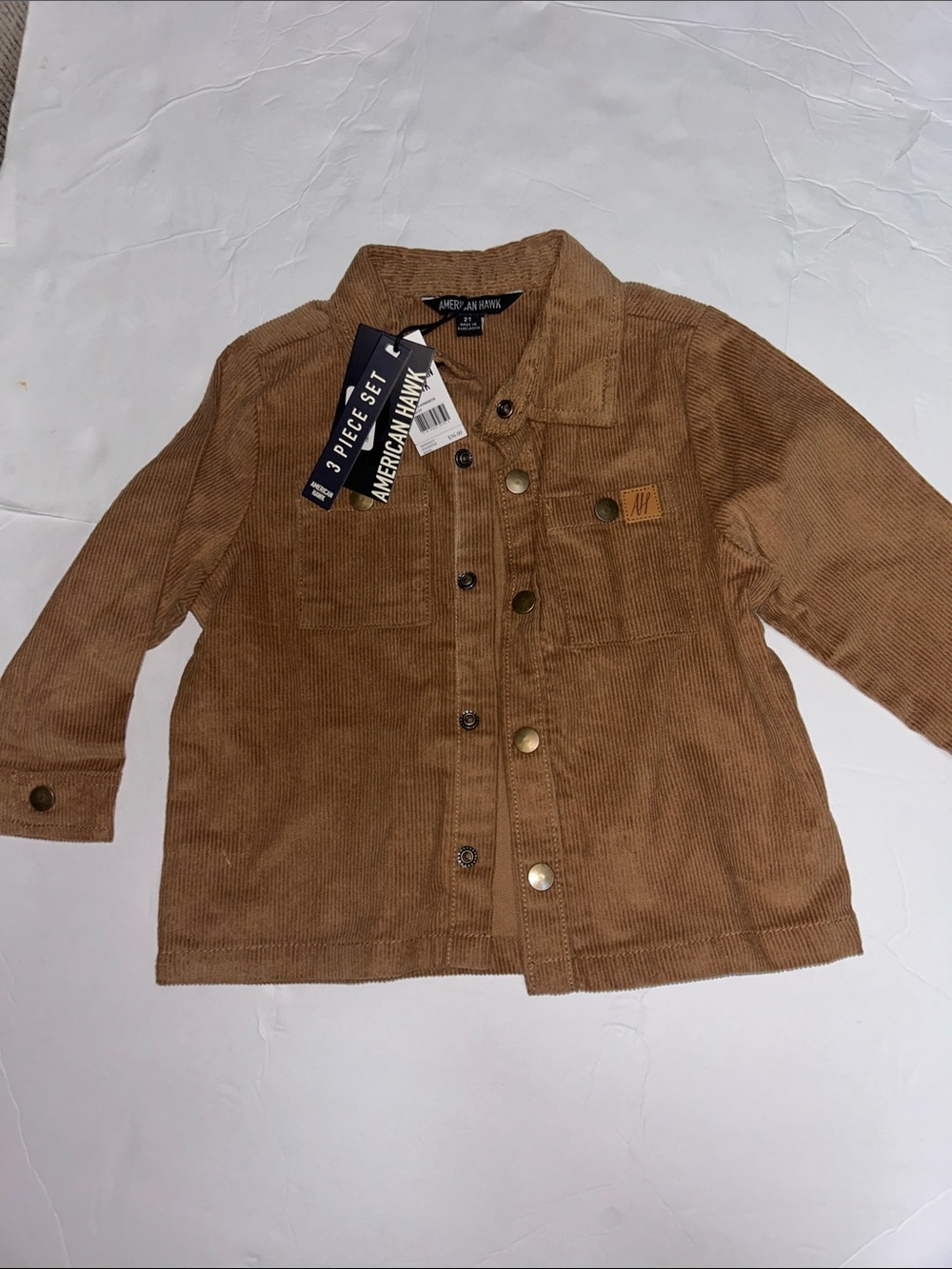NWT Kids' Tan Corduroy Button-Down Shirt Jacket Size 2T